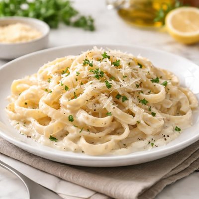 Pasta with white sauce