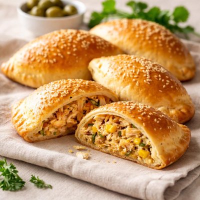 Pastel de frango assado