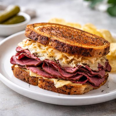 Pastrami reuben sandwich