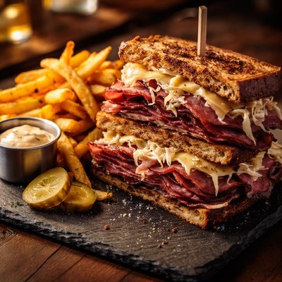 Pastrami sandwhich fries