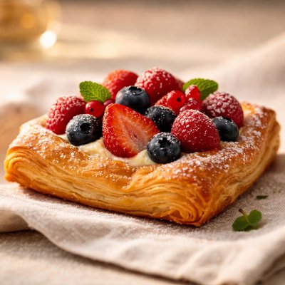 Pastry with berries