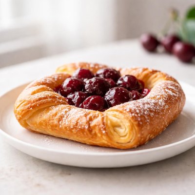 Pastry with cherry