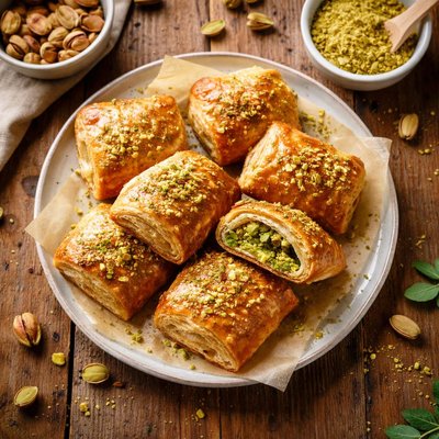 Pastry with pistachio filling