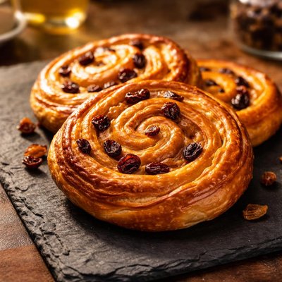 Pastry with raisins