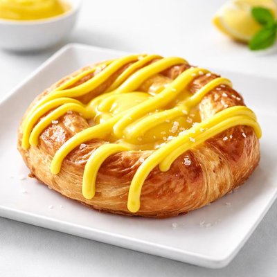 Pastry with yellow icing