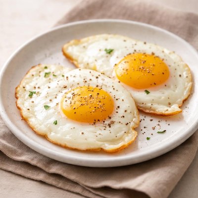 Pasture raised over easy eggs