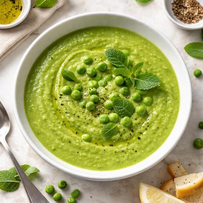 Pea and mint soup
