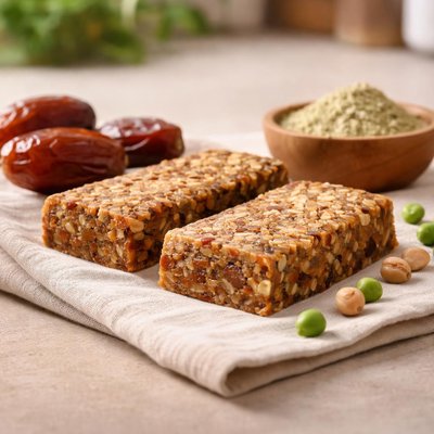 Pea protein bar with dates