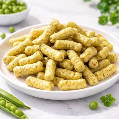 Pea protein puffs