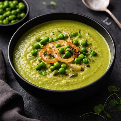Pea soup with onion