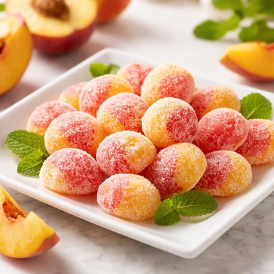 Peach-flavored candy