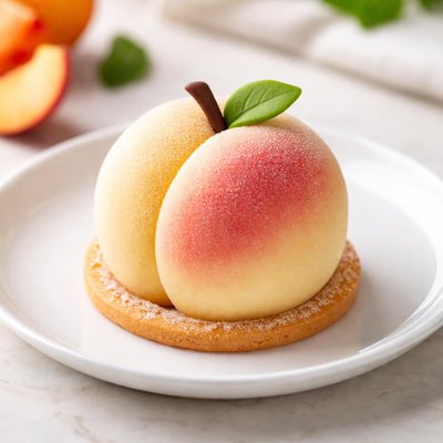 Peach-shaped cake