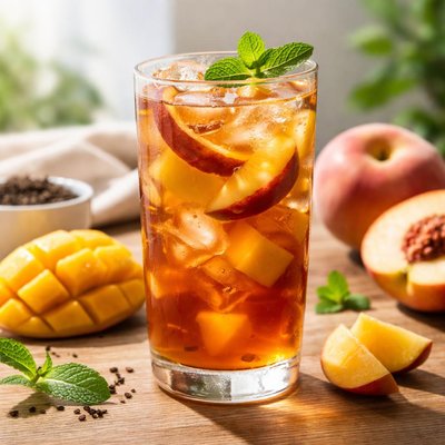 Peach and mango tea