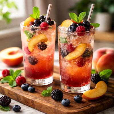 Peach berry fizz