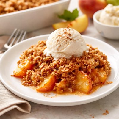 Peach crumble