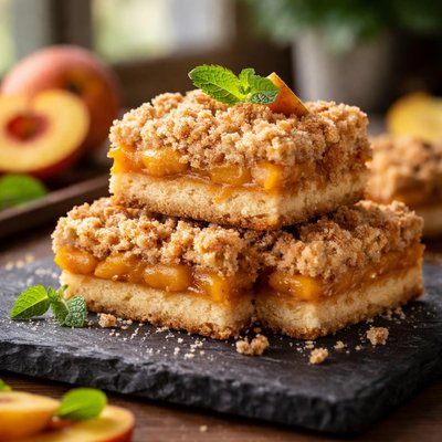 Peach crumble bar