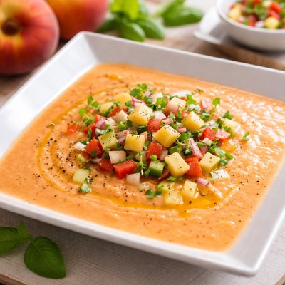 Peach gazpacho
