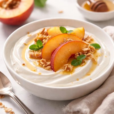 Peach greek yogurt