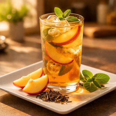 Peach green tea