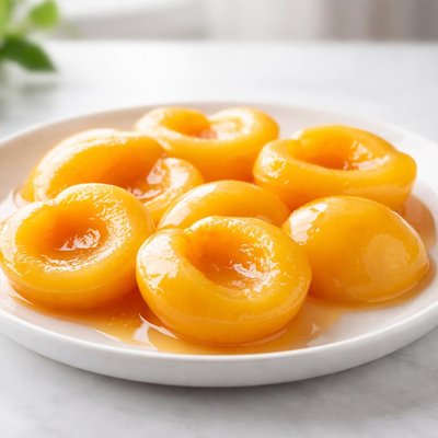 Peach halves in syrup