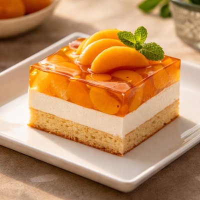 Peach jelly cake