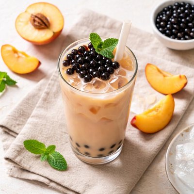 Peach milk tea