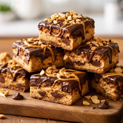 Peanut butter and chocolate covered blondie