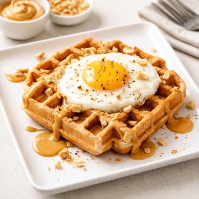 Peanut butter and egg waffle