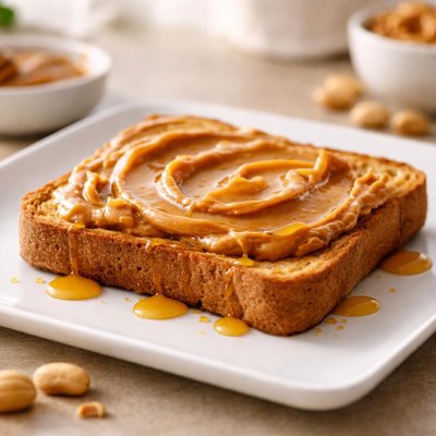 Peanut butter and honey on toast