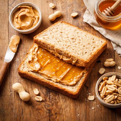 Peanut butter and honey sandwhich