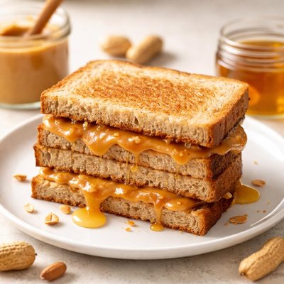 Peanut butter and honey sandwich