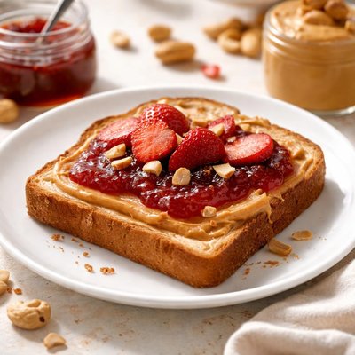 Peanut butter and jelly toast