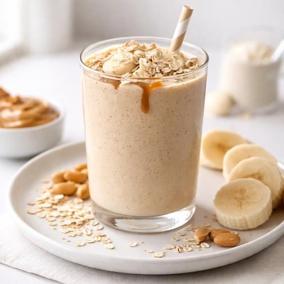 Peanut butter banana protein smoothie