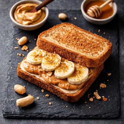 Peanut butter banana sandwich