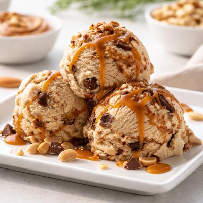 Peanut butter caramel chocolate ice cream