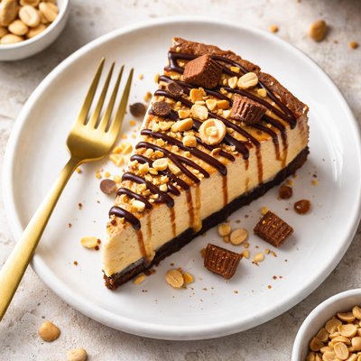 Peanut butter cheesecake slice