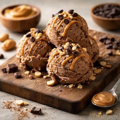 Peanut butter chocolate protein ice cream