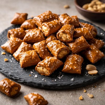 Peanut butter filled pretzel pieces