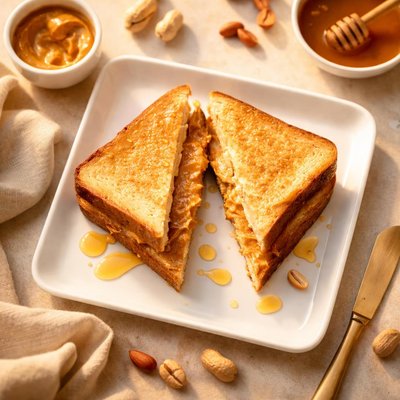 Peanut butter honey sandwich