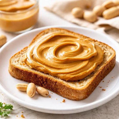 Peanut butter on whole wheat bread