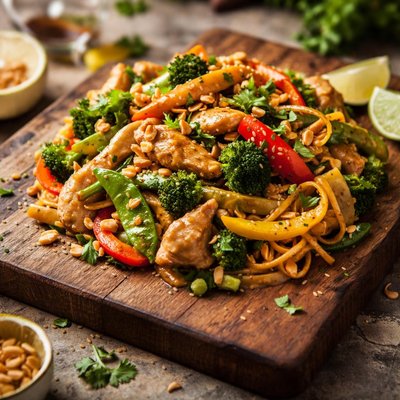 Peanut butter satay stir fry
