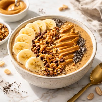 Peanut butter smoothie bowl