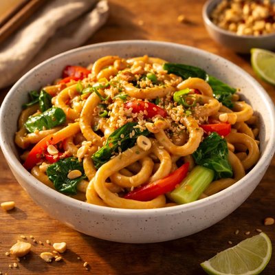 Peanut butter udon