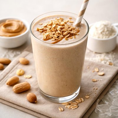 Peanut butter whey protein smoothie
