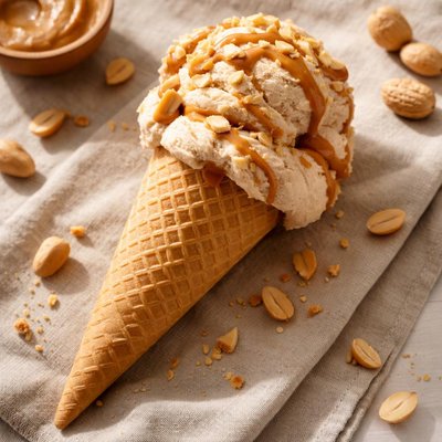 Peanut buttet ice cream cone