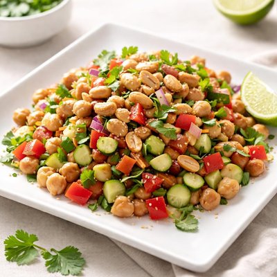 Peanut chickpea salad