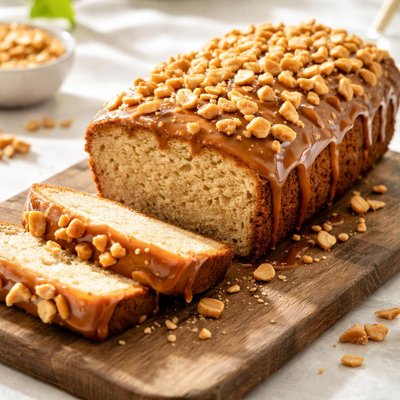 Bolo de amendoim caramelizado