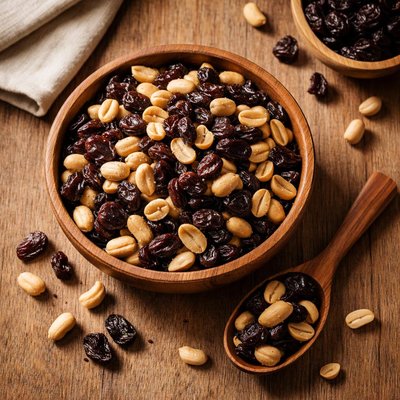 Peanuts and raisins