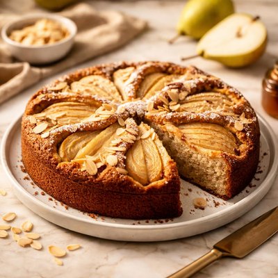 Pear almond cake