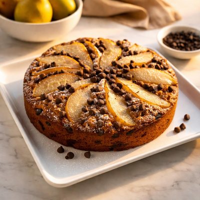 Pear and chocolate chips cake